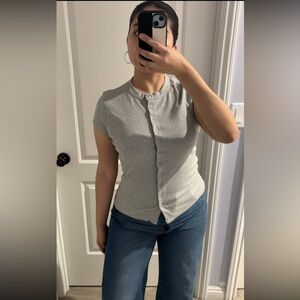 🍎🍎SOLD🍎🍎Reformation Raelynn Knit Top Grey, Size: M